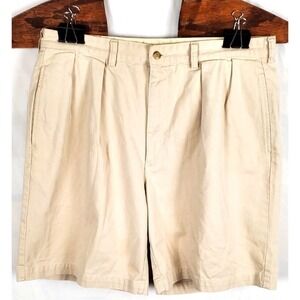 Mens Polo Ralph Lauren Khaki Shorts Size 36 Beige Tan Casual 9" Inseam CHINO VTG